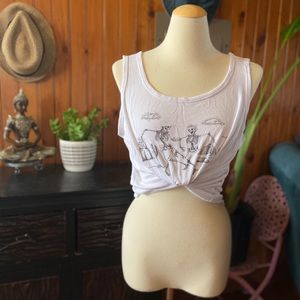 Dancing skeletons crop tank